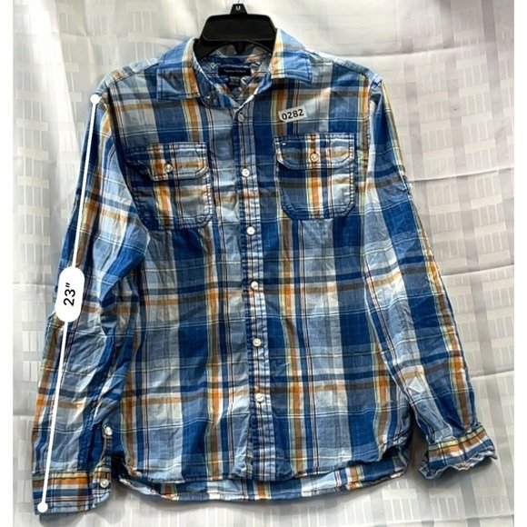 TOMMY HILFIGER, MEN SHIRT, long sleeve, SIZE XL (16-18), MULTICOLOR - Picture 6 of 9